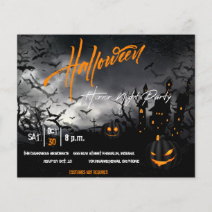Flyer Invitación a la fiesta de Halloween de la calabaza