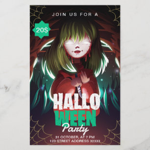 Flyer Invitación a la fiesta de Halloween invita a volan