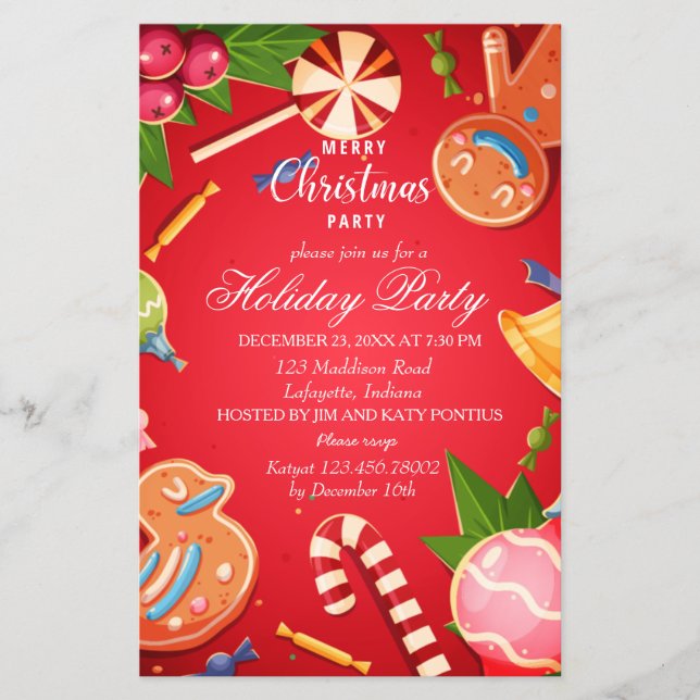 Flyer Invitación a la fiesta de los Ornamentos de Navida (Frente)