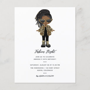Flyer Invitación a la fiesta de moda de chicas por la no