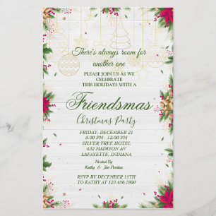 Flyer Invitación a la fiesta de Navidades de Friendsmas