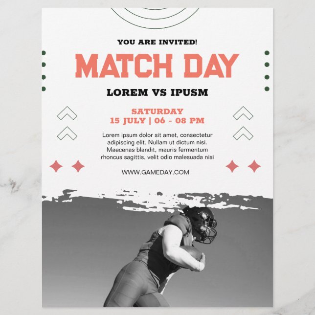 Flyer Invitación a la fiesta de observación de fútbol Dí (Frente)