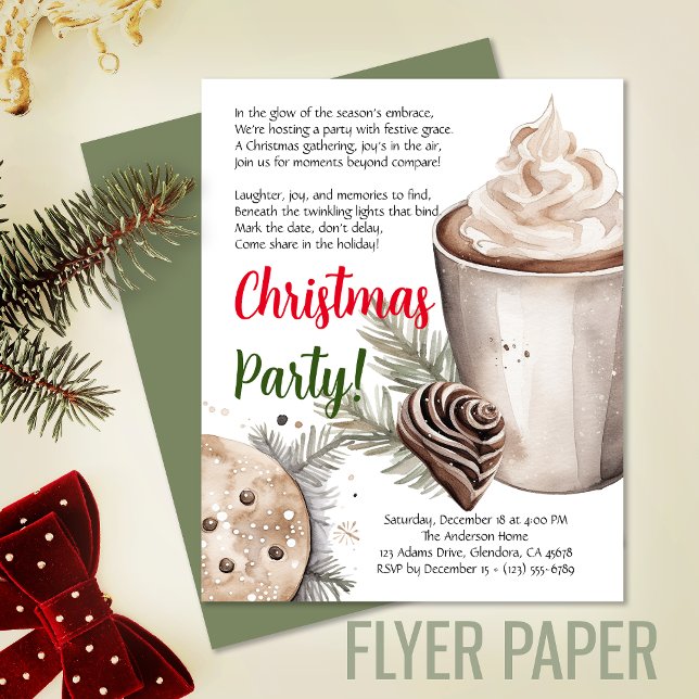 Flyer Invitación a la fiesta de poema de Navidades moder (Exceptional value: budget-friendly Christmas invitation for memorable events and cost saving!)
