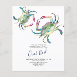 Flyer Invitación a la fiesta de verano del Cangrejo Pres