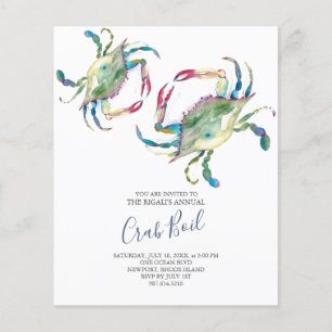 Flyer Invitación a la fiesta de verano del Cangrejo Pres