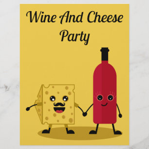 Flyer Invitación a la fiesta del vino y el queso