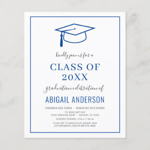 Flyer Invitación a la foto de graduación simple de presu
