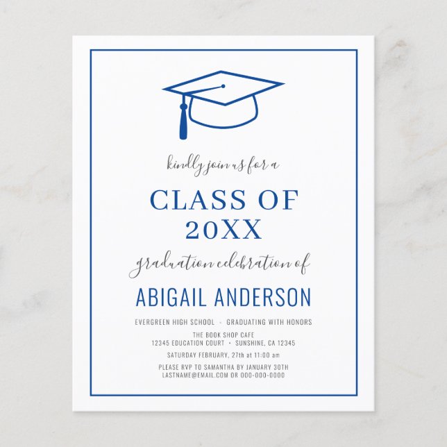Flyer Invitación a la foto de graduación simple de presu (Frente)