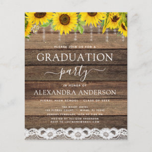 Flyer Invitación a la graduación presupuestaria Rústica