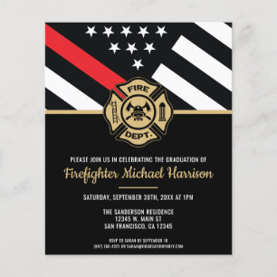 Flyer Invitación a la línea roja de la graduación del bo