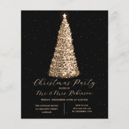 Flyer Invitación a la parquetera de árbol de oro de Glam