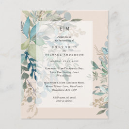 Flyer Invitación a la recepción del Boda Dusty Peach Sag