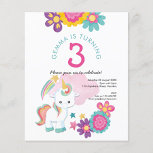 Flyer Invitación a la tercera fiesta de cumpleaños del C