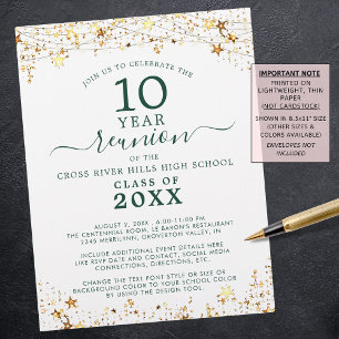 Flyer Invitación a las estrellas de oro verde de la Reun