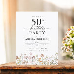 Flyer Invitación a los 50 Años de Budget Garden Floral<br><div class="desc">Celebre con estilo con una caligrafía floral de jardín invitación a los 50 años, perfecta para un evento de hitos. Con vibrantes diseños florales y elegantes caligrafías, esta invitación le da un toque original y sofisticado a su celebración. El exuberante tema del jardín combina la belleza natural con la elegante...</div>
