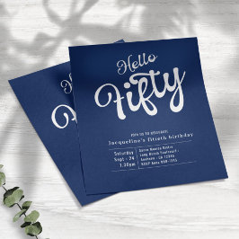 Flyer Invitación a los 50 años del presupuesto blanco az