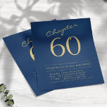 Flyer Invitación a los 60 años de Blue Gold Budget<br><div class="desc">Una manera única de celebrar su 60 aniversario: Invitaciones de cumpleaños personalizadas con guiones azules y dorados! Muéstrale a tu persona especial cuánto te importa en su día especial con nuestras invitaciones personalizadas de guiones azules y dorados por 60 años. Este folleto de invitación amigable con el presupuesto le permite...</div>