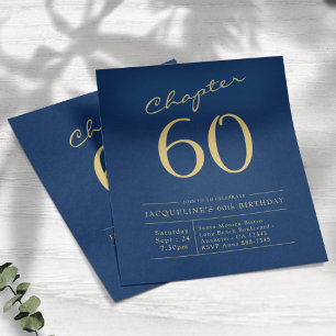 Flyer Invitación a los 60 años de Blue Gold Budget