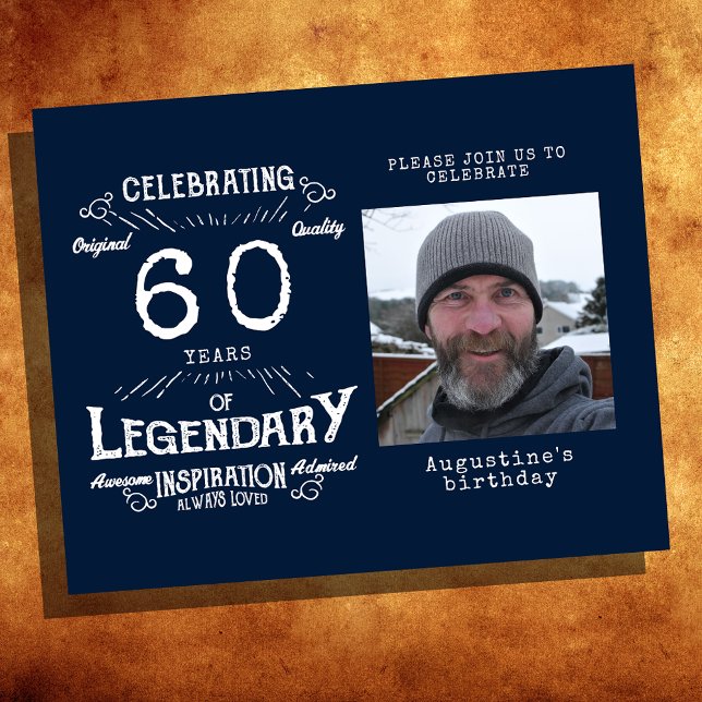 Flyer Invitación a los 60 cumpleaños del presupuesto azu (Subido por el creador)