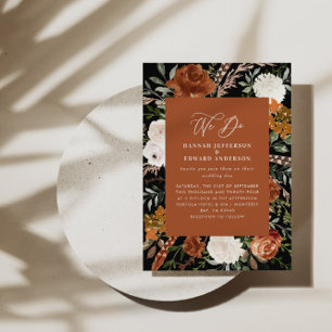 Flyer Invitación a los detalles del boda botánico de ter