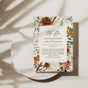Flyer Invitación a los detalles del boda botánico natura