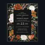 Flyer Invitación a los detalles del boda floral negro de<br><div class="desc">Carta de detalles e invitaciones a bodas florales a acuarelas rústicas de bajo costo. Con hermosas rúbricas,  terracota,  pampas de pasto de color rosa rubor,  negro y verde salvia eucalipto acuarela detalles de color. Esta moderna invitación a la boda le permitirá fijar el estilo de su gran día.</div>