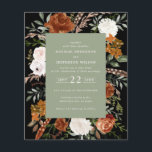 Flyer Invitación a los detalles del boda floral verde sa<br><div class="desc">Carta de detalles e invitaciones a bodas florales a acuarelas rústicas de bajo costo. Con hermosas rúbricas,  terracota,  pampas de pasto de color rosa rubor,  negro y verde salvia eucalipto acuarela detalles de color. Esta moderna invitación a la boda le permitirá fijar el estilo de su gran día.</div>
