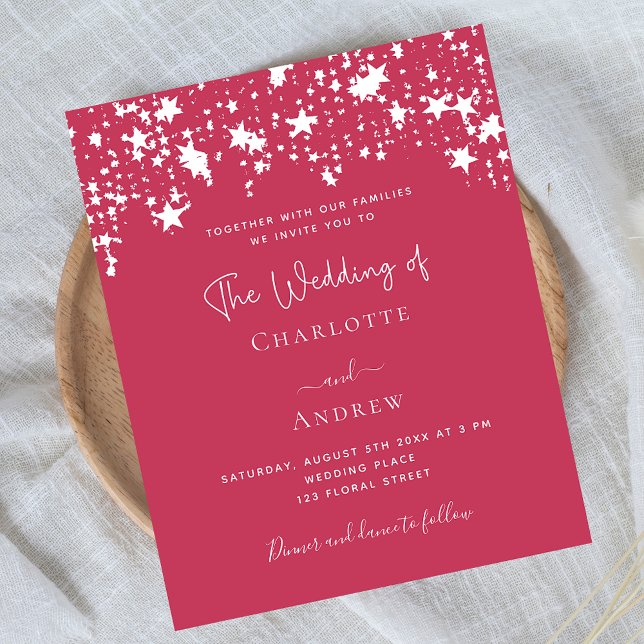 Flyer Invitación a matrimonio de estrellas blancas magen (Subido por el creador)