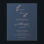 Flyer Invitación a matrimonio de follaje azul y rosa con<br><div class="desc">****** ESTA NO ES UNA INVITACIÓN ESTÁNDAR DE BODA. Sobres no incluidos. PARA ALMACENAMIENTO DE TARJETAS, TARJETAS MÁS ESPESOSAS, COMPRUEBE NUESTRA COLECCIÓN DE ARTE DE LÍNEA PARA INVITACIONES NORMALES DE BODA Y OTROS ELEMENTOS DE COINCIDENCIA. Este folleto no incluye sobres, versión de volante de papel. Ahorra dinero en invitaciones formales...</div>