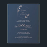 Flyer Invitación a matrimonio de follaje azul y rosa con<br><div class="desc">****** ESTA NO ES UNA INVITACIÓN ESTÁNDAR DE BODA. Sobres no incluidos. PARA ALMACENAMIENTO DE TARJETAS, TARJETAS MÁS ESPESOSAS, COMPRUEBE NUESTRA COLECCIÓN DE ARTE DE LÍNEA PARA INVITACIONES NORMALES DE BODA Y OTROS ELEMENTOS DE COINCIDENCIA. Este folleto no incluye sobres, versión de volante de papel. Ahorra dinero en invitaciones formales...</div>