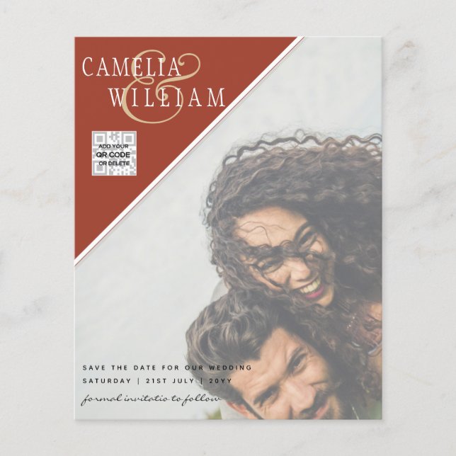 Flyer Invitación a matrimonio de foto de presupuesto Gua (Frente)