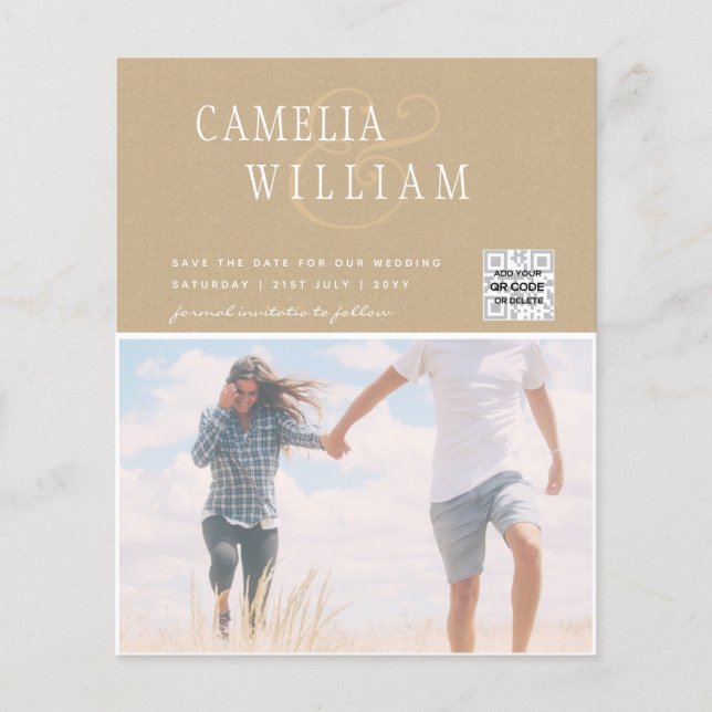 Flyer Invitación a matrimonio de foto de presupuesto Gua (Frente)