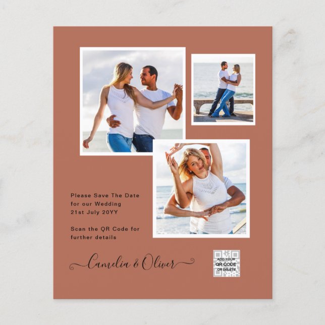 Flyer Invitación a matrimonio de foto de presupuesto Gua (Frente)