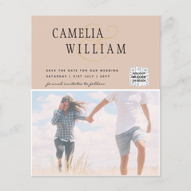 Flyer Invitación a matrimonio de foto de presupuesto Gua (Frente)