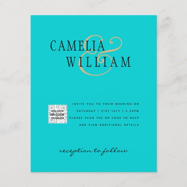 Flyer Invitación a matrimonio de foto presupuesto Guarda (Frente)