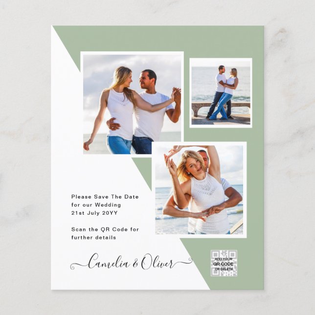 Flyer Invitación a matrimonio de foto presupuesto Guarda (Frente)
