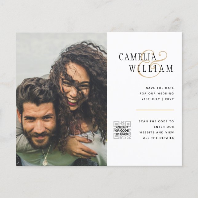 Flyer Invitación a matrimonio de foto presupuesto Guarda (Frente)