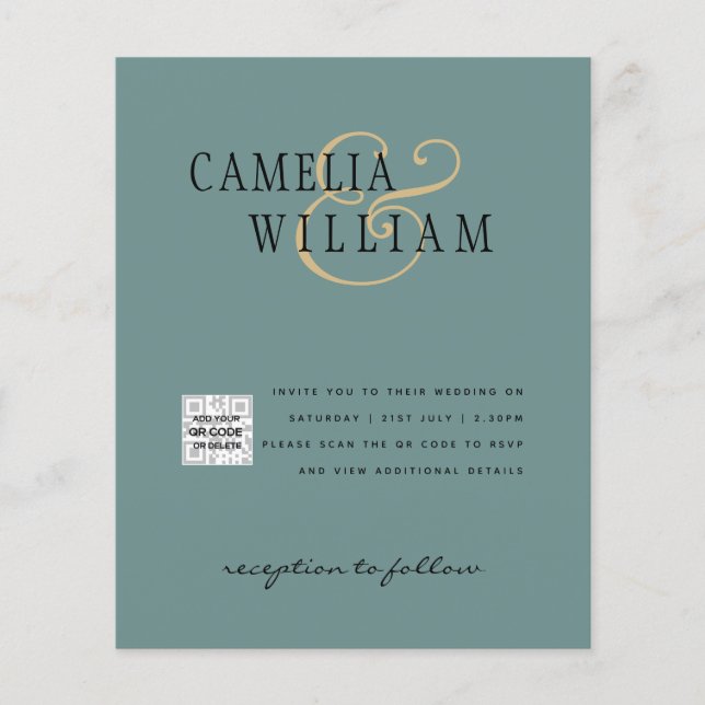 Flyer Invitación a matrimonio de foto presupuesto Guarda (Frente)