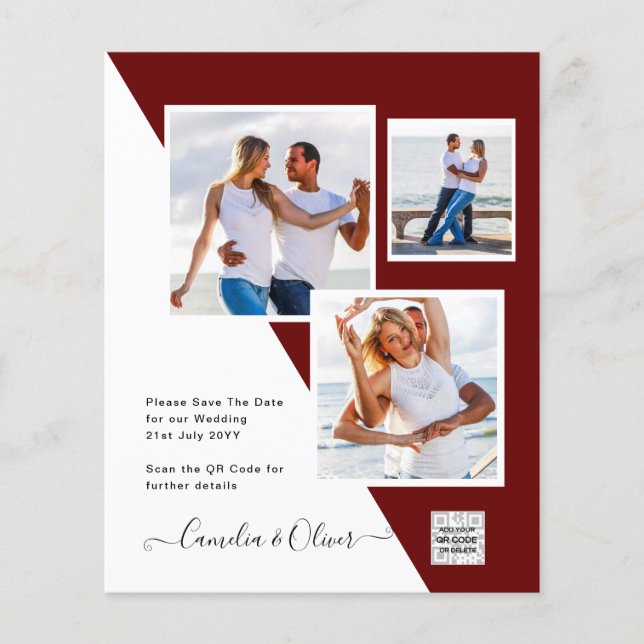 Flyer Invitación a matrimonio de foto presupuesto Guarda (Frente)