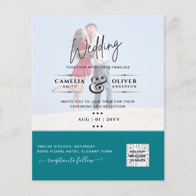 Flyer Invitación a matrimonio de fotografía de vidrio ma (Frente)
