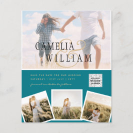 Flyer Invitación a matrimonio de fotografía de vidrio ma