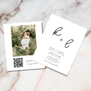 Flyer Invitación a matrimonio de fotos de código Qr mode