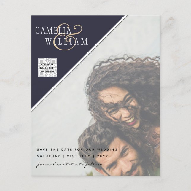 Flyer Invitación a matrimonio de fotos de presupuesto Co (Frente)