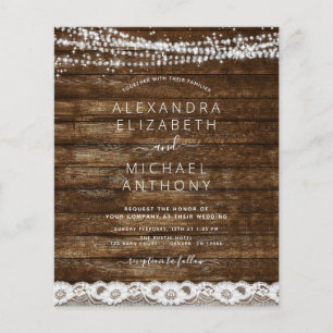 Flyer Invitación a matrimonio de las luces de cadena rus