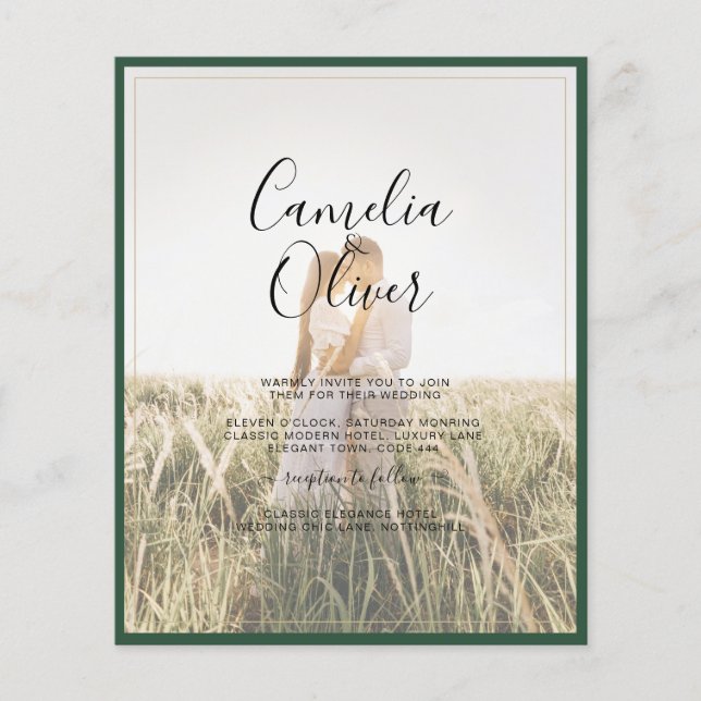 Flyer Invitación a matrimonio de superposición de foto v (Frente)