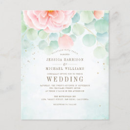 Flyer Invitación a matrimonio floral delicado con presup