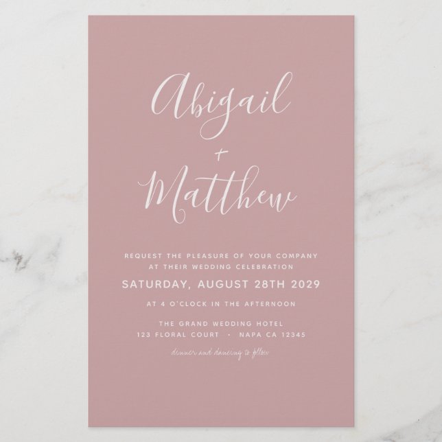 Flyer Invitación a matrimonio fotográfico moderno con Ro (Frente)
