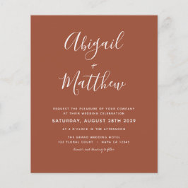 Flyer Invitación a matrimonio fotográfico Terracotta Boh