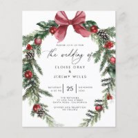 Invitación a matrimonio para Navidades de presupue