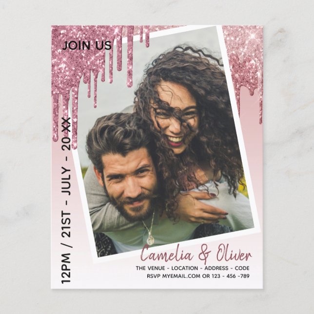 Flyer Invitación a matrimonio por sobreposición de foto  (Frente)